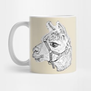 Line Drawing of Alpaca head Mug